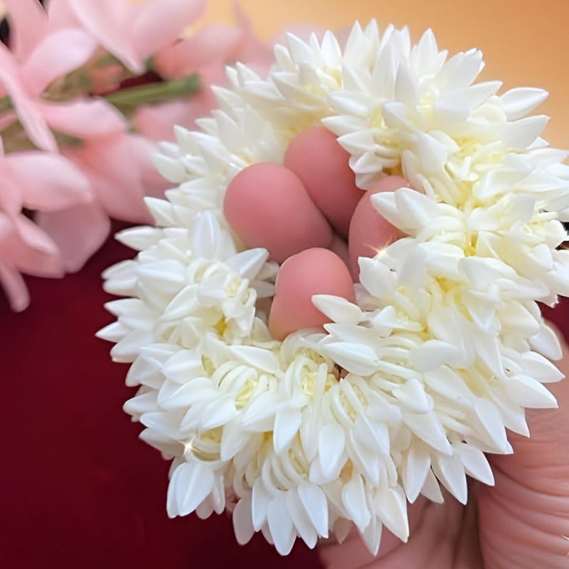 Multibrite Mogra Artificial Gajra for Hair Buns & Braids, Reusable Scented Jasmine Flower Traditional Indian Bridal Jewelry Hair Accessory for Weddings, Festivities & Casual Days for Women (Pack of 2) - Image 3