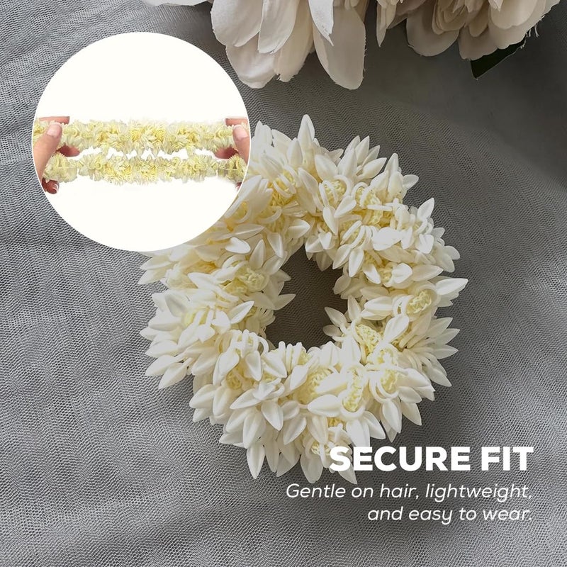 Multibrite Mogra Artificial Gajra for Hair Buns & Braids, Reusable Scented Jasmine Flower Traditional Indian Bridal Jewelry Hair Accessory for Weddings, Festivities & Casual Days for Women (Pack of 2) - Image 5
