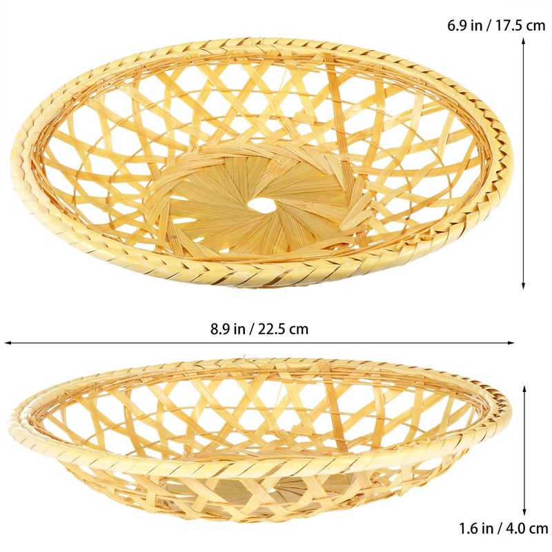 Handwoven Small Fruit Basket with Hollow Weave for Kitchen Dining Storage - Image 3