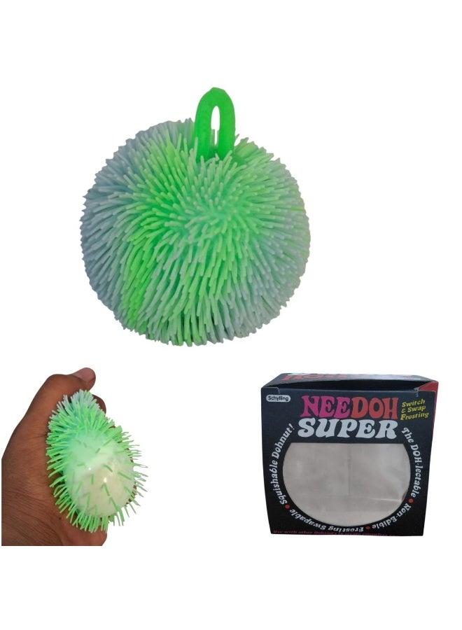 Needoh 8CM Colourful Neon Squeeze Puffer Ball Squishy Sensory Soft Balls - Image 1