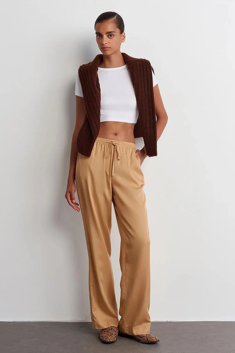 ديلفين DILVIN Women's Tencel Wide-Leg Trousers
