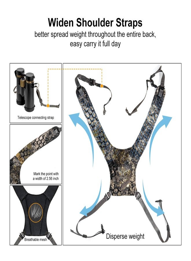 MOXULE Binoculars Chest Bag - Bino Bag with Rangefinder Pocket and Waterproof Cover for Hunting, Hiking, Bird Watching, Camouflage, 8.66 x 3.35 x 7.28 inches, outdoor, rugged, tactical - Image 5