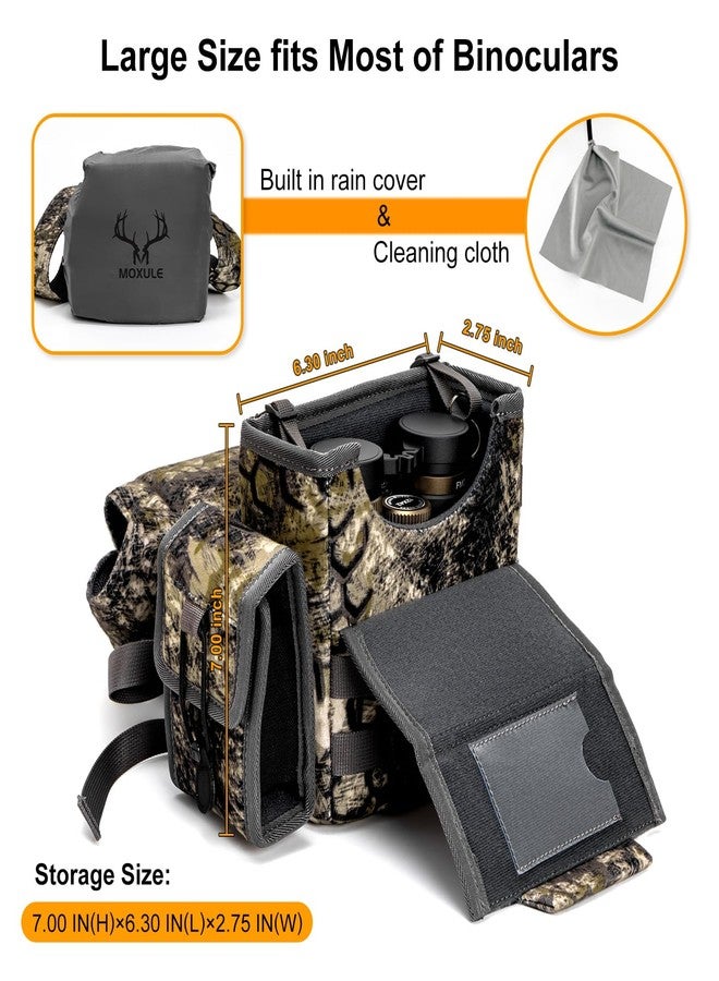 MOXULE Binoculars Chest Bag - Bino Bag with Rangefinder Pocket and Waterproof Cover for Hunting, Hiking, Bird Watching, Camouflage, 8.66 x 3.35 x 7.28 inches, outdoor, rugged, tactical - Image 4
