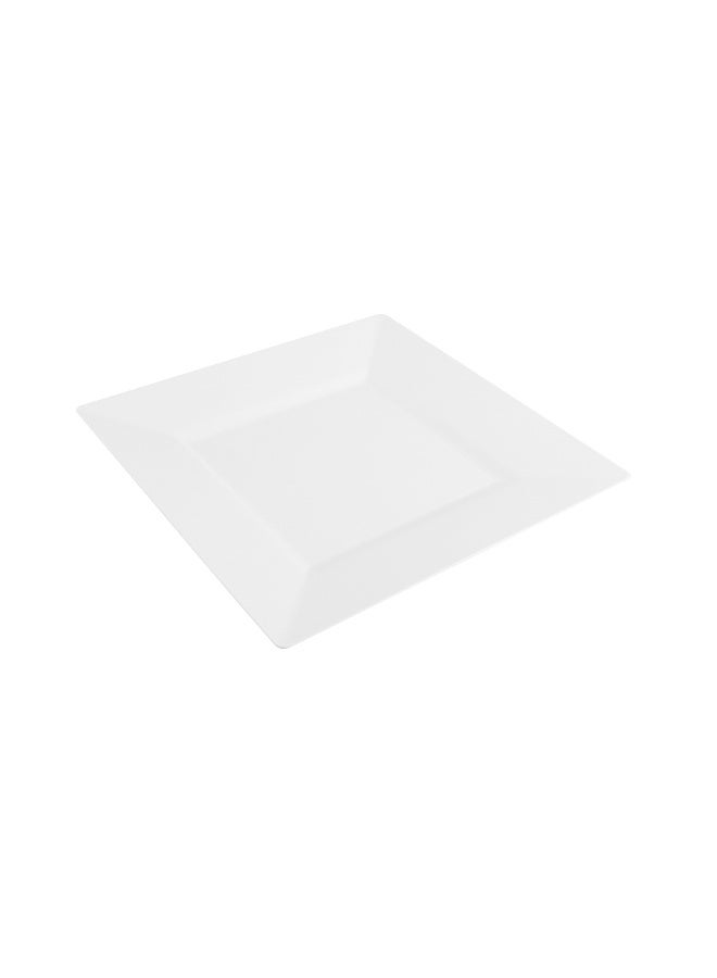Restaurantware 10.8 x 10.8 x 0.5 Inch Party Plates, 100 Disposable Plastic Dessert Plates - Square, Heavy-Duty, White Plastic Salad Plates, Serve Sides Or Appetizers, For Weddings Or Catering  - Image 1