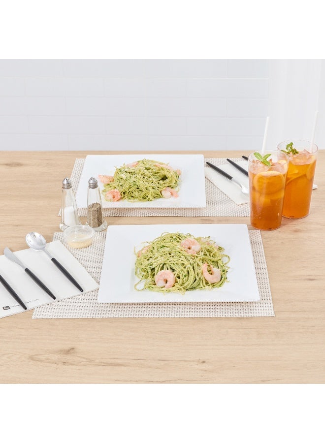 Restaurantware 10.8 x 10.8 x 0.5 Inch Party Plates, 100 Disposable Plastic Dessert Plates - Square, Heavy-Duty, White Plastic Salad Plates, Serve Sides Or Appetizers, For Weddings Or Catering  - Image 4