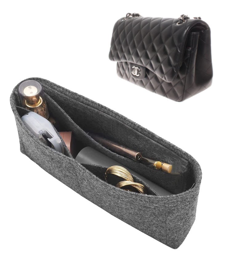 Lckaey Purse Organizer for classic flap bag insert maxi bags Shaper Purse Insert - Premium Insert 2009lightgray-XL - Image 3