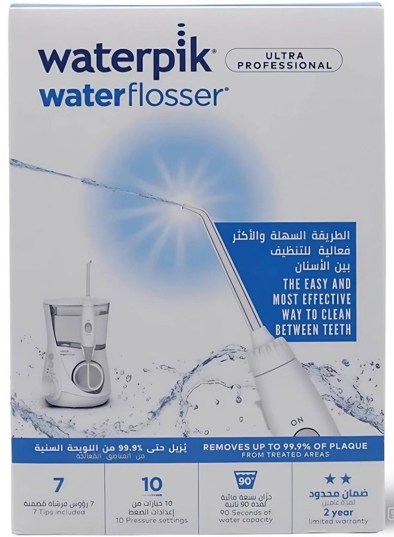 واتربيك خيط مائي جهاز وتر بيك الترا بروفيشنال  جهاز تنظيف الأسنان بالماء (دبليو بي 660 -ام اي ) ووتربيك لتنظيف الأسنان واللثة بعمق مع 7 رؤوس و10 درجات ضغط الأصلي والمعتمد من جمعية الأسنان الأمريكية جهاز وتربيك الأصلي للعناية بالأسنان جهاز الخيط المائي ووتربيك لتنظيف الاسنان – خيط مائي احترافي لإزالة البلاك والعناية بصحة الفم واللثة بأقوى خيط مائي من ووتر بيك. جهاز تنظيف الأسنان المائي من ووتربيك – خيط مائي كهربائي لإزالة البلاك بفعالية، مثالي للثة الحساسة وتنظيف عميق بين الأسنان . وتربيك الترا بروفيشنال خيط مائي للاسنان لتنظيف عميق بالماء مزيل للبلاك والجير عناية فائقة باللثة و للعناية بتقويم الأسنان وتيجان الأسنان ) - Image 2