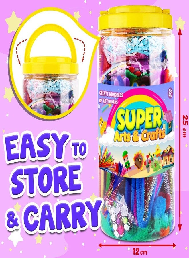 FUNZBO Arts and Crafts School Supplies for Kids -Kindergarten School Supplies Set with Glitter Glue Stick,Glue, Pipe Cleaners Craft and Kids' Scissor, Birthday Gifts for Girls Boys Age 4+ - Image 2