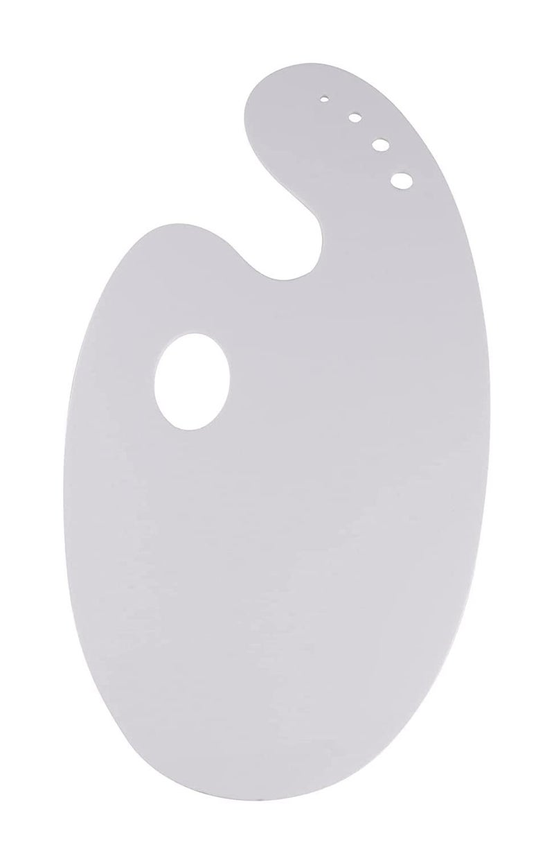 Kabeer Art Oval Acrylic 12 x 7 inch Painting Palette with 4 Pc Synthetic Paint Brush Set - Image 2