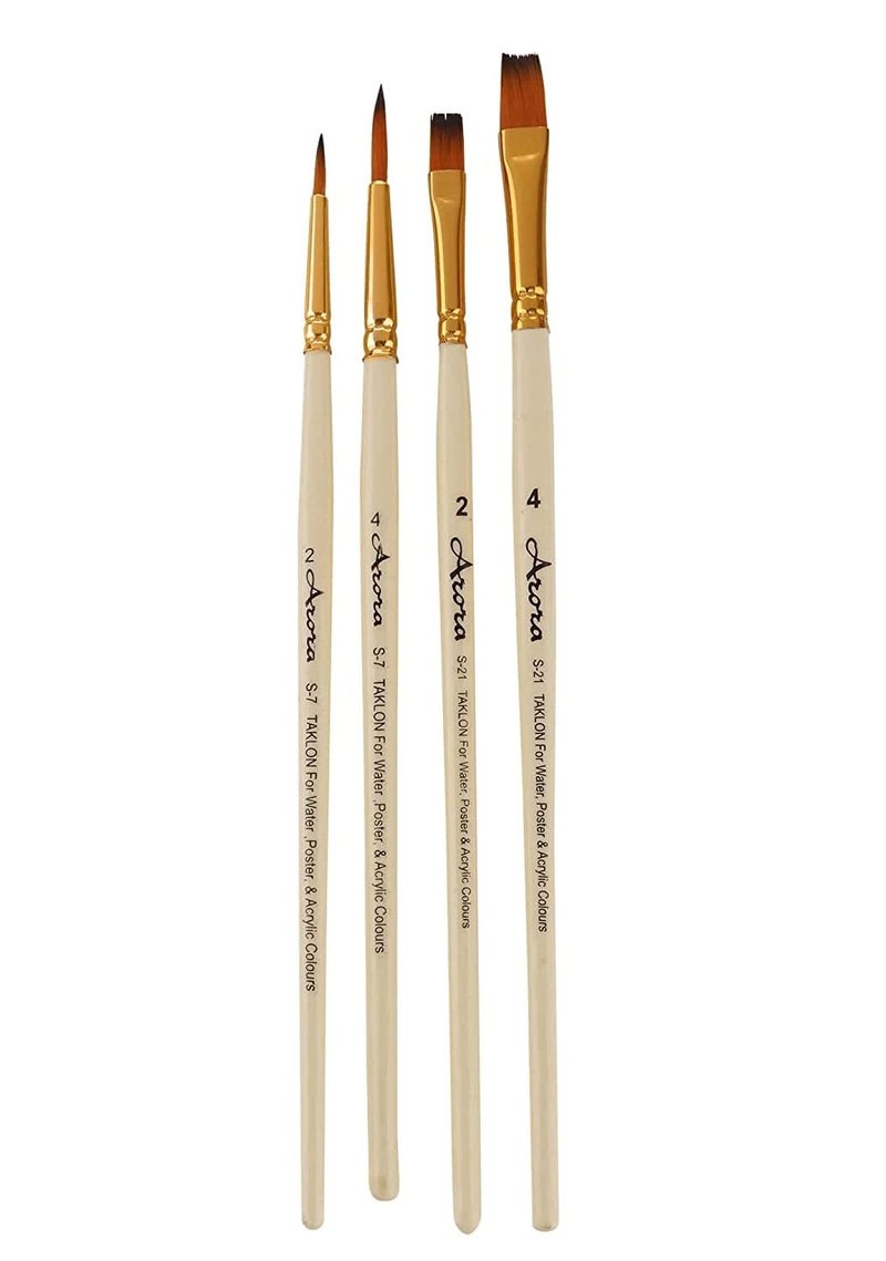 Kabeer Art Oval Acrylic 12 x 7 inch Painting Palette with 4 Pc Synthetic Paint Brush Set - Image 3