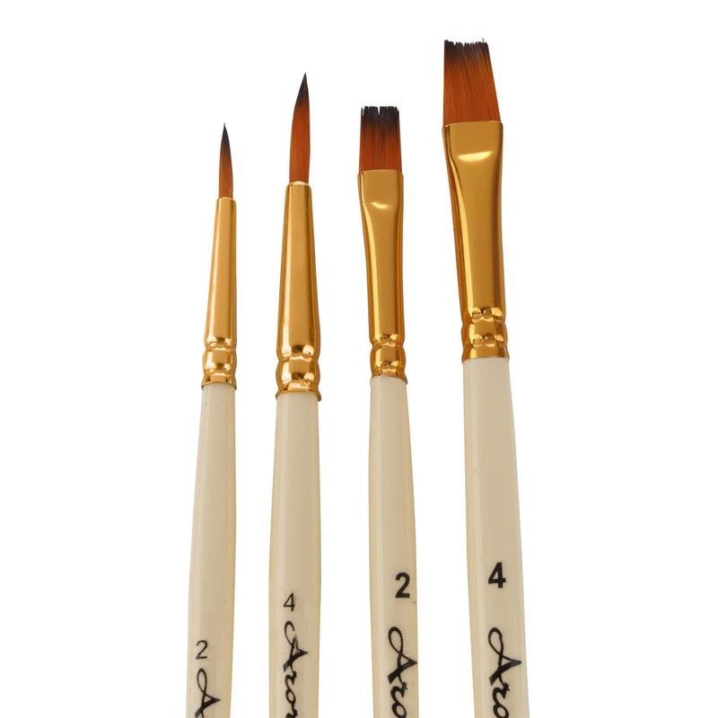 Kabeer Art Oval Acrylic 12 x 7 inch Painting Palette with 4 Pc Synthetic Paint Brush Set - Image 4