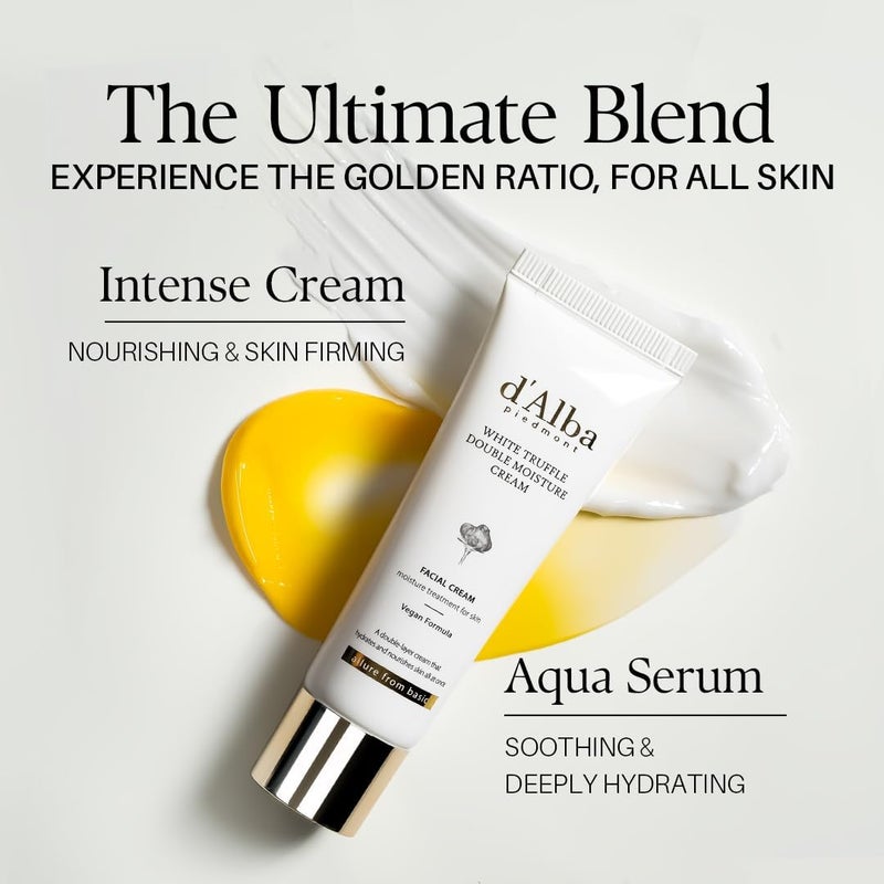 d'Alba كريم دبل ترطيب الفطر الأبيض من بييدمونت الإيطالي، عناية مكثفة 2 في 1 قابلة للتعديل، كريم للمرونة واللمعان، كريم دبل لطيف ونباتي 60 مل - Image 4