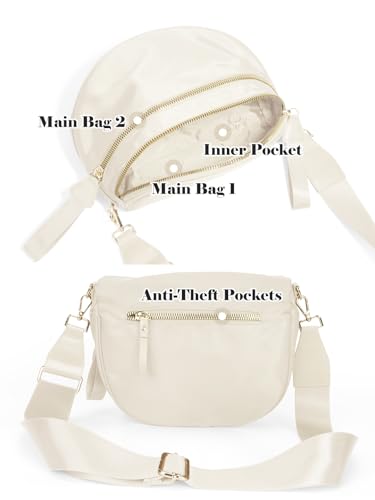 MEISEY Pure Colour Crossbody Bag Bum Bag for Women,Spacious Purse Fanny Packs Belt Bag,Oversized Bum Bag (Colour Bum Bag-Beige) - Image 4