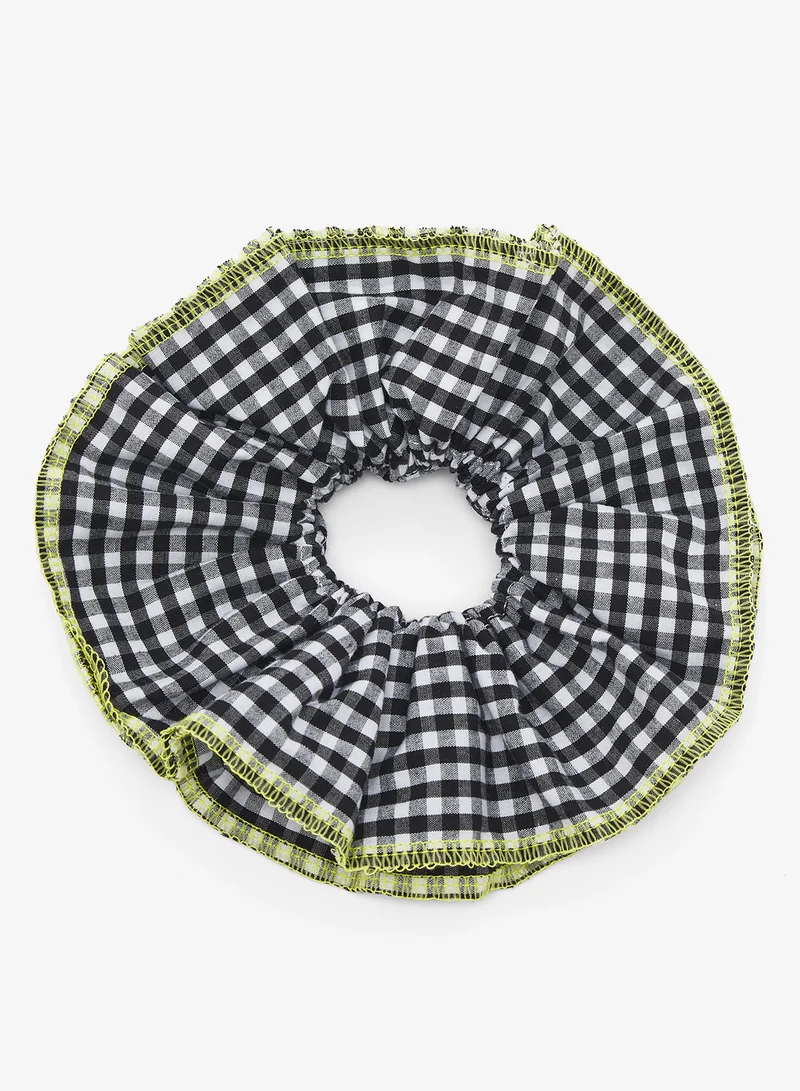 Ginger Gingham Ruffle Scrunchie