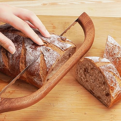 Uprichya Bread Knife for Homemade Bread, Bread Slicer for Homemade Bread, Sourdough Bread Knife, Wooden Bread Bow for Sourdough -16" Bread Saw - Image 2