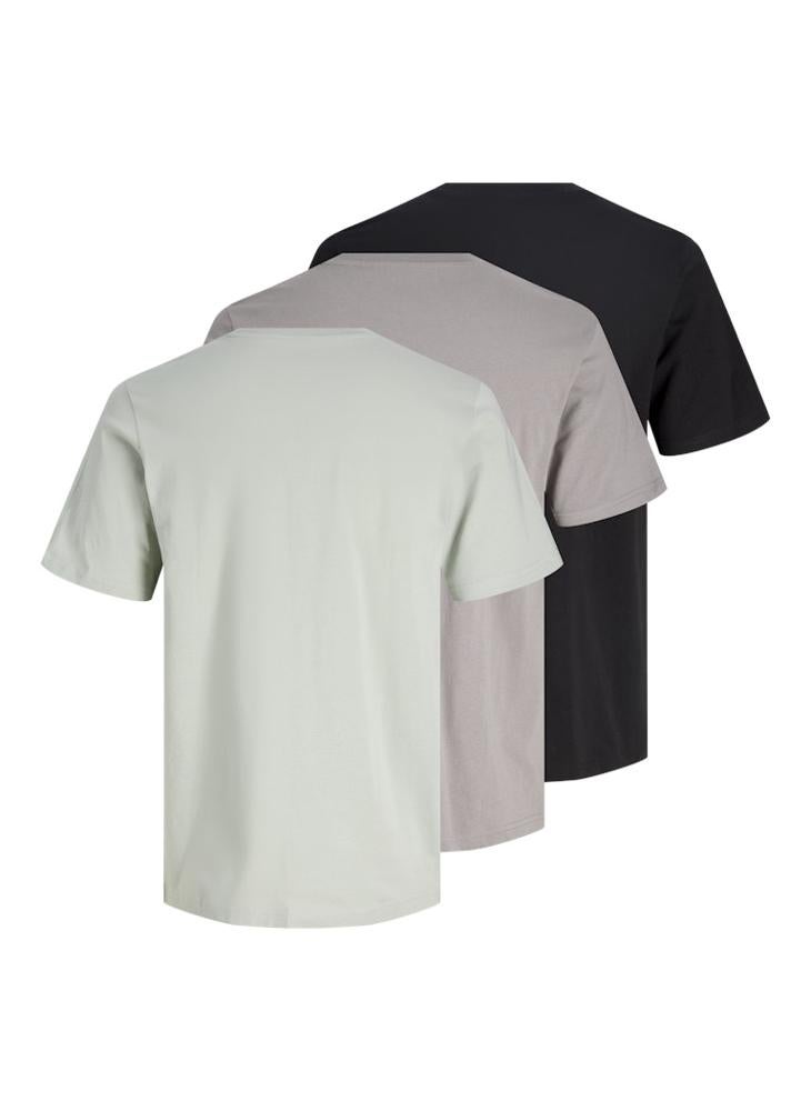 JACK & JONES 3 Pack Jcologan Summer Print Crew Neck T-Shirt  - Image 2