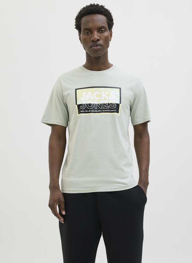 JACK & JONES 3 Pack Jcologan Summer Print Crew Neck T-Shirt  - Image 3
