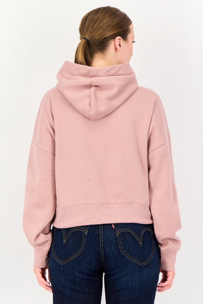 CROSSHATCH Women Solid Long Sleeve Hoodie, Dusty Pink - Image 4