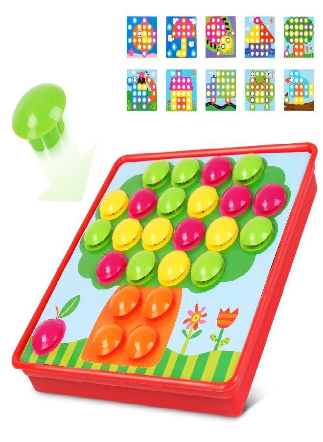 AMOSTING - AMOSTING Color Matching Mosaic Pegboard Early Learning Educational Toys for Boys and Girls - Image 1