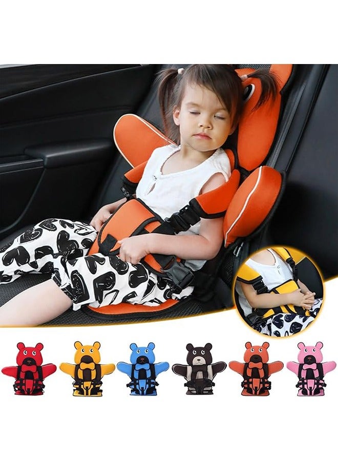 Child Safety Seat Portable Seat Belt  Simple Car Seat Booster Seat Auto Foldable Car Seat Protection Travel Accessories for Car Protection(Coffee)  - Image 5