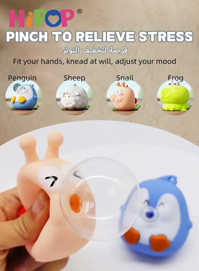 HIPOP Stress Relief Toy, Cute Animal Stress Relief Squeeze Toys, Soft Silicone and ABS, Bubble Popping Penguin, Frog, Lamb, Snail Designs, Fun Sensory Fidget Toys and Desk Decorations for Toddlers, Kids, and Adults - Image 4