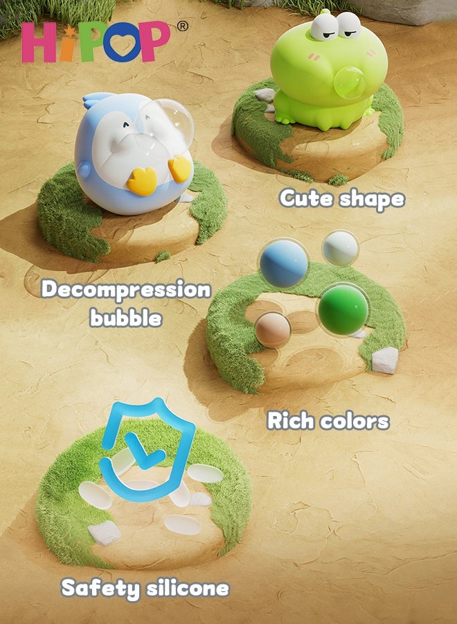 HIPOP Stress Relief Toy, Cute Animal Stress Relief Squeeze Toys, Soft Silicone and ABS, Bubble Popping Penguin, Frog, Lamb, Snail Designs, Fun Sensory Fidget Toys and Desk Decorations for Toddlers, Kids, and Adults - Image 5