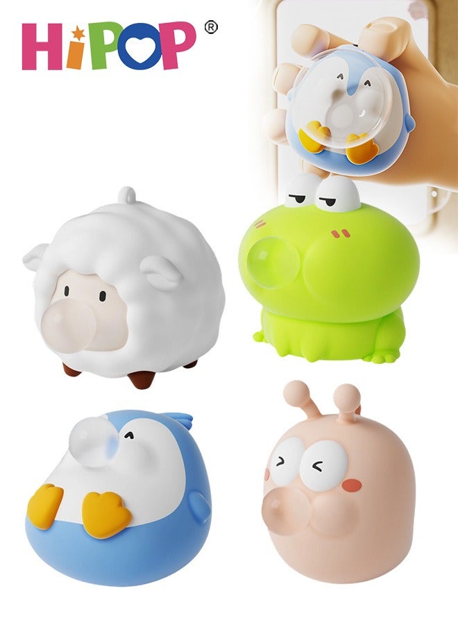 HIPOP Stress Relief Toy, Cute Animal Stress Relief Squeeze Toys, Soft Silicone and ABS, Bubble Popping Penguin, Frog, Lamb, Snail Designs, Fun Sensory Fidget Toys and Desk Decorations for Toddlers, Kids, and Adults - Image 1