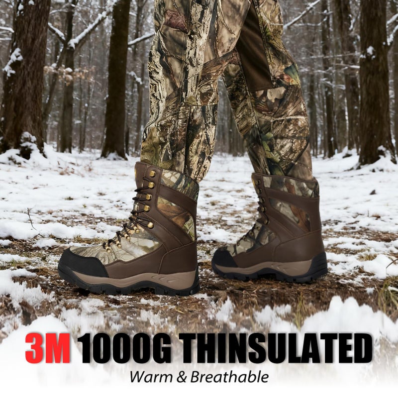 Hunthor Hunting Boots for Men, 1000g Insulated with EVA Midsole, Waterproof Leather Hiking Next Camo G2 Outdoor Boots, Warm Cold Weather, Lightweight and Breathable Shoes (Next Camo G2, Size 7) - Image 4