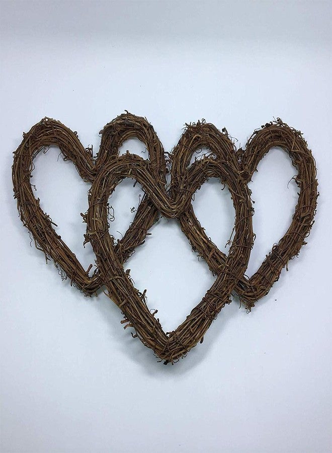queenland Natural Grapevine Wreath Heart Shape Rustic DIY Wreath Crafts Base for Christmas Wreath Door Garland Wedding Party Home Decoration Hanging Wreath 10 inches - Image 3