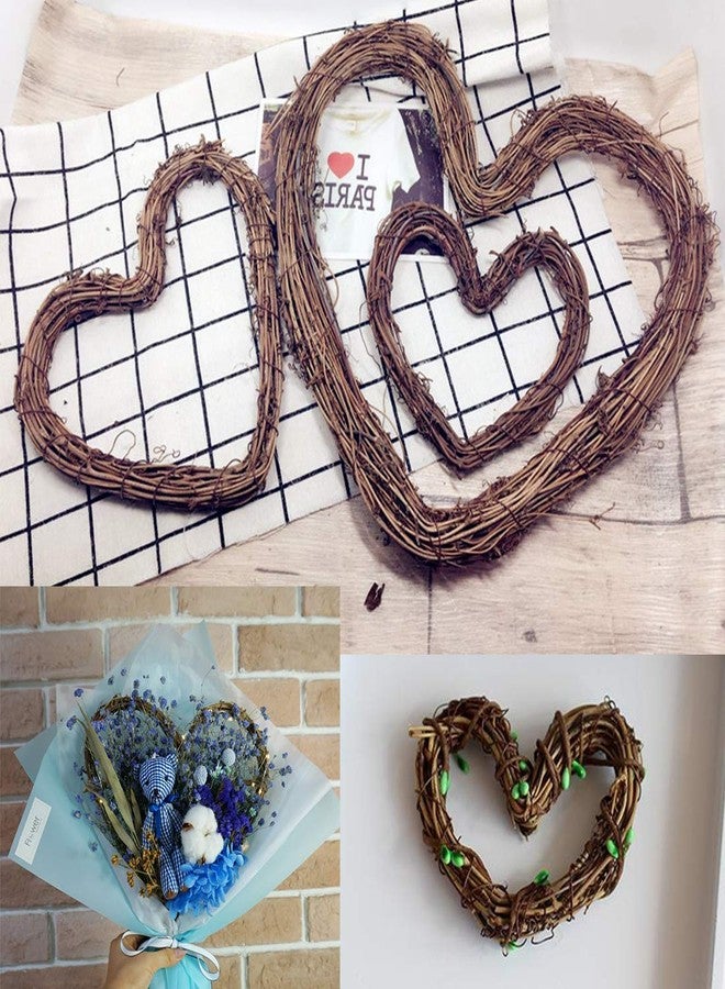 queenland Natural Grapevine Wreath Heart Shape Rustic DIY Wreath Crafts Base for Christmas Wreath Door Garland Wedding Party Home Decoration Hanging Wreath 10 inches - Image 4