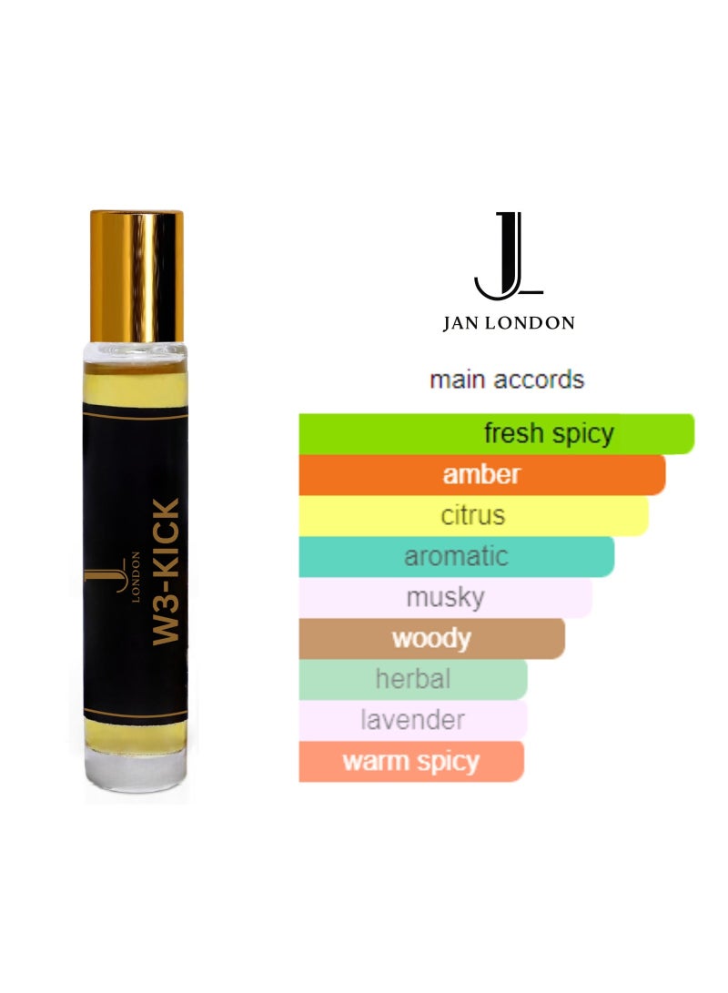 JAN LONDON ESSENTIAL ATTAR OIL: Unisex Perfume Oil | Vegan Ittar Roll-On Perfume, 10ml - Inspired by Dior Sauvage (W3-KICK) - Image 2