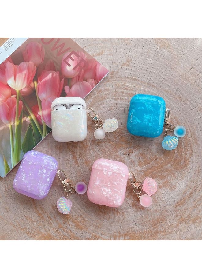 Generic - Shell Pattern Suitable For Airpods Pro Protective Case TPU Full Coverage Soft Belt Pendant 3 Generation For Apple 2 Bluetooth Earphone Case-Color:Color-Applicable Model:Airpods Pro - Image 1
