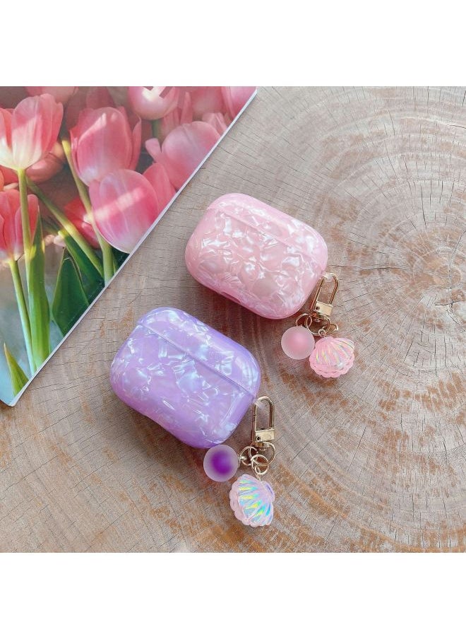 Generic - Shell Pattern Suitable For Airpods Pro Protective Case TPU Full Coverage Soft Belt Pendant 3 Generation For Apple 2 Bluetooth Earphone Case-Color:Color-Applicable Model:Airpods Pro - Image 1