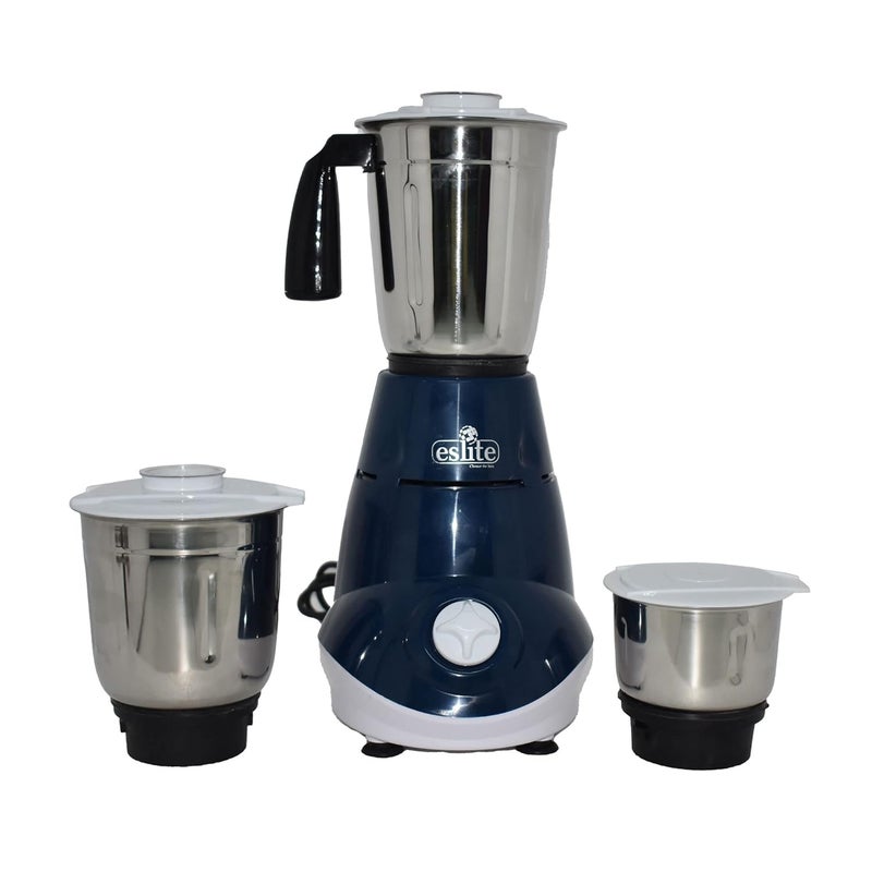 Eslite Eslite Mixer Grinder Juicer Machine For Kitchen 550 Watts, Food Processor With 3 Multipurpose Stainless Steel Jars, Razor Sharp Blades, 3 Speed Control, 1 Year Warranty, Opel (Blue)  - Image 1