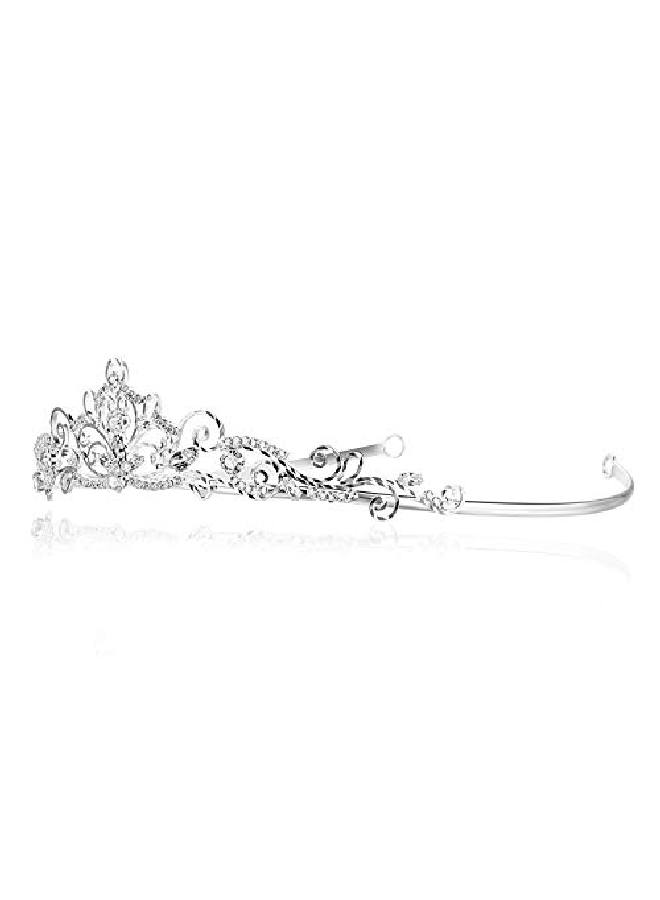 SAMKY Wire Scroll Bridal Princess Crystal Wedding Tiara Silver Plated T252 - Image 3