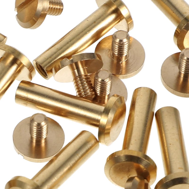 10Pcs Scrapbook Binding Screws with Flat Head Φ4X15Mm, Metal Screw Rivets for Leather Saddles, Belt Buckle Fastening, and Photo Album Binding Hardware - Image 3