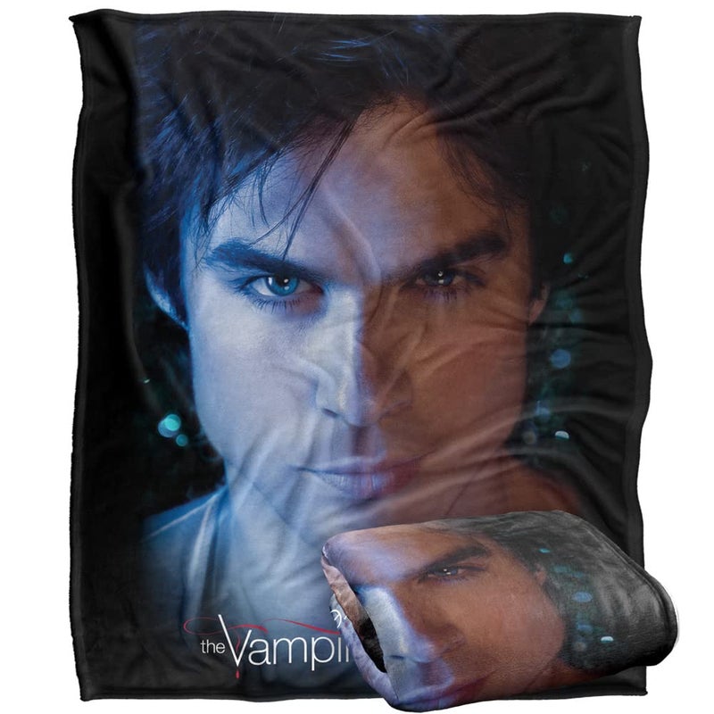 LOGOVISION Vampire Diaries Damon Eyes Officially Licensed Silky Touch Super Soft Throw Blanket 50" x 60" - Image 1