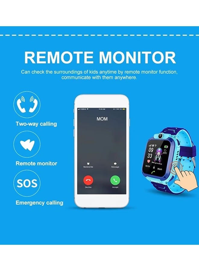 Children's Watch,Touch Smart Watch,Rechargeable,Suitable for Children over 5 Years Old(Blue) - Image 2