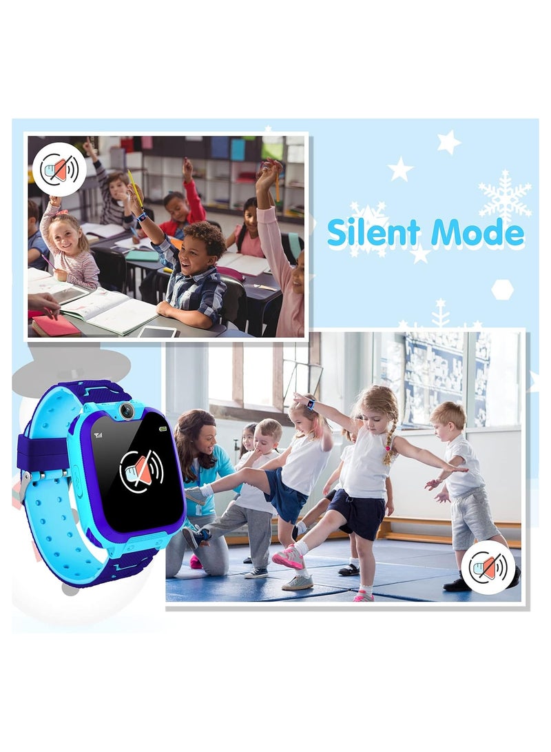 Children's Watch,Touch Smart Watch,Rechargeable,Suitable for Children over 5 Years Old(Blue) - Image 3