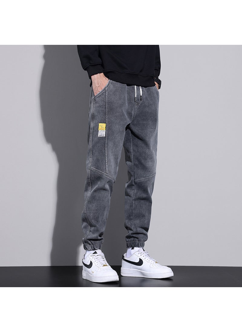 Generic - Trendy Loose-fit Jeans For Men Casual Fashionable Versatile Bootleg Pants Wear-resistant Easy-to-clean Mens Clothing 2032 Gray - Image 1