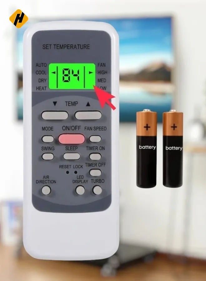 HuHa Replacement Remote Control for Goodman, TGM, Midea, Miller Air Conditioner Models R51I4/BGE, R51I4/BGCE, UL-R51M/E, R51I11/BGE, R51L4/BGE, R51/CBGE, R51/CE, R51M/E, R51M/CE (B) - Image 1