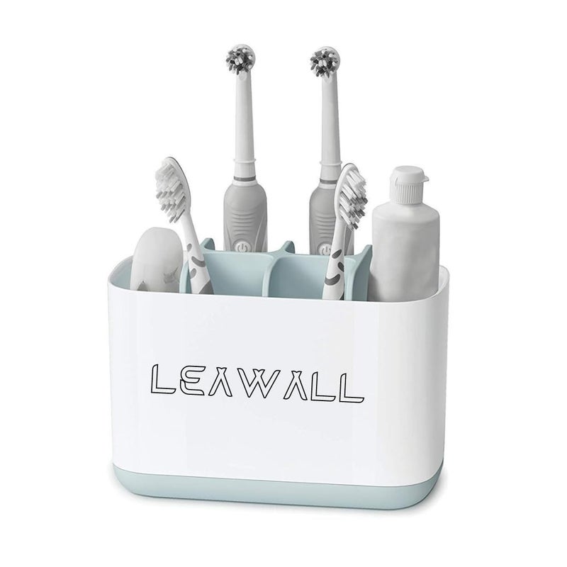 Leawall Toothbrush Holder, Toiletries Holder Stand Plastic Caddy Organizer for Tooth Paste & Tooth Brush | Toiletries Holder Stand Plastic Caddy Organizer(Gray) - Image 5