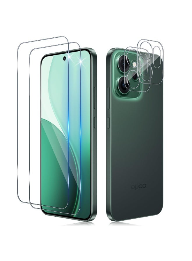 general Compatible with OPPO Reno14 F 5G Tempered Glass, 【2+2 Pack】 Screen Protector and Camera Lens Protector, 9H Hardness HD Anti-Scratch Tempered Glass Protective Film - Image 1