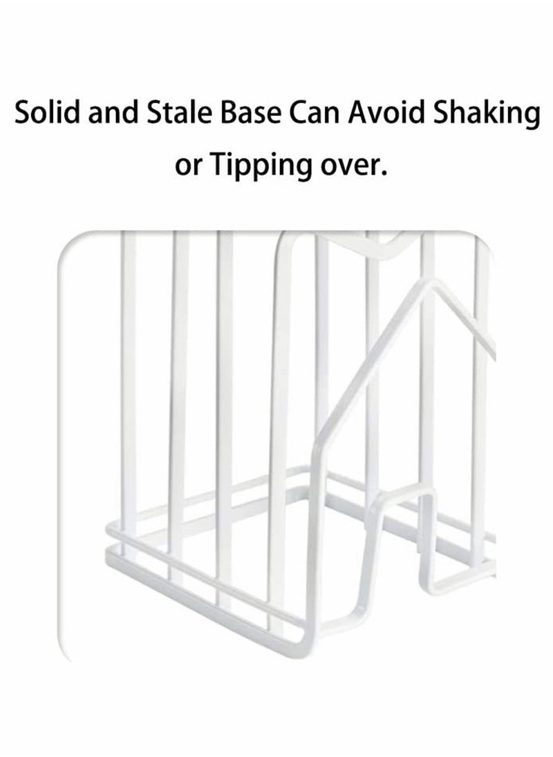 HomarKet - Cutting Board Rack Chopping Board Organizer Stand Holder Kitchen Countertop Pots Pan Lids Rack Organizer Flat Steel 4.9 x 5.7 x 8.5 in. White - Image 1
