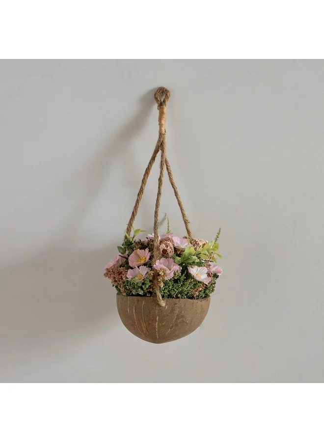 Home Box Caven Cosmos Coconut Shell Hanging Planter 15 x 15 x 16 cm