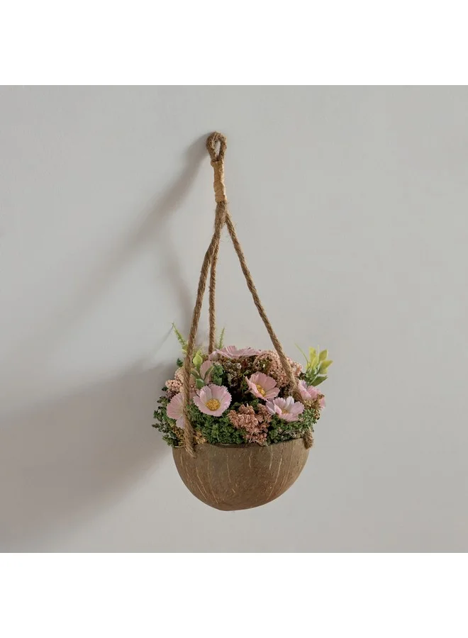 Home Box Caven Cosmos Coconut Shell Hanging Planter 15 x 15 x 16 cm