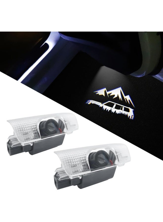 Vierex مناسب لتويوتا لاند كروزر برادو 250 J250 2 قطع أضواء شعار باب السيارة LED - Image 1