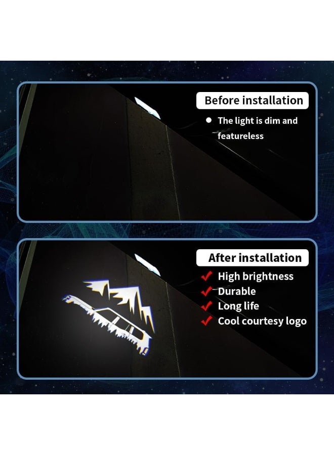 Vierex مناسب لتويوتا لاند كروزر برادو 250 J250 2 قطع أضواء شعار باب السيارة LED - Image 2