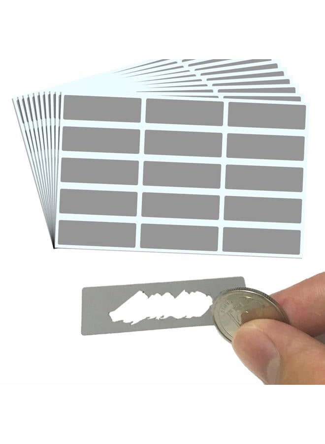 ScratchStix 1200 Pieces, 48 x 15 mm, Scratch Off Labels Stickers Grey Rectangle - Image 1