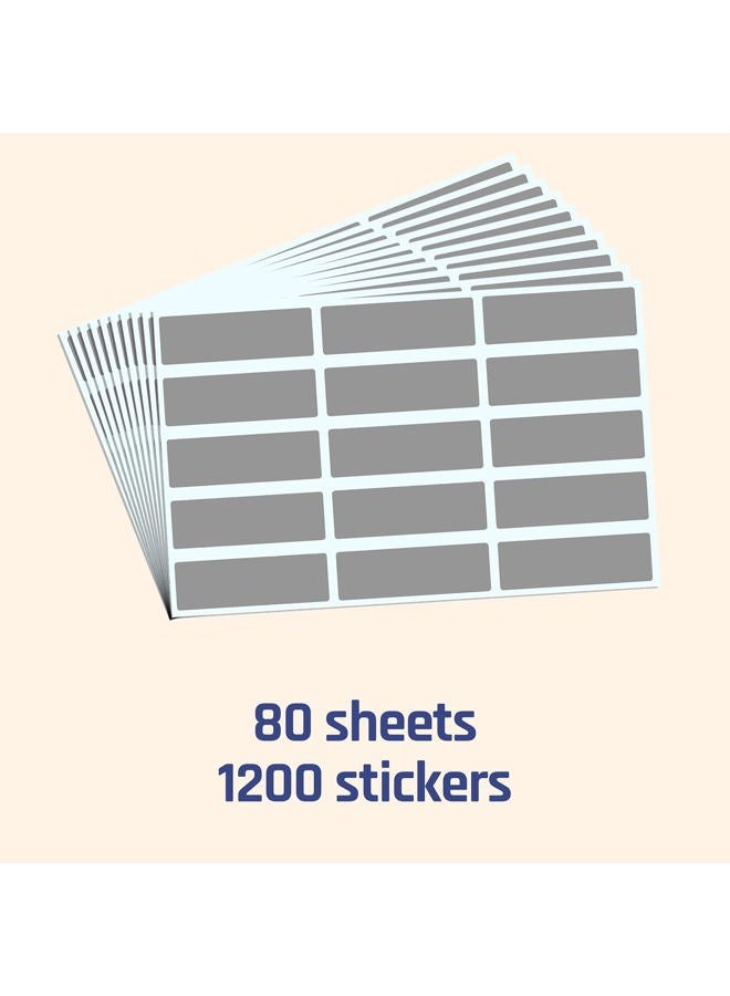 ScratchStix 1200 Pieces, 48 x 15 mm, Scratch Off Labels Stickers Grey Rectangle - Image 3